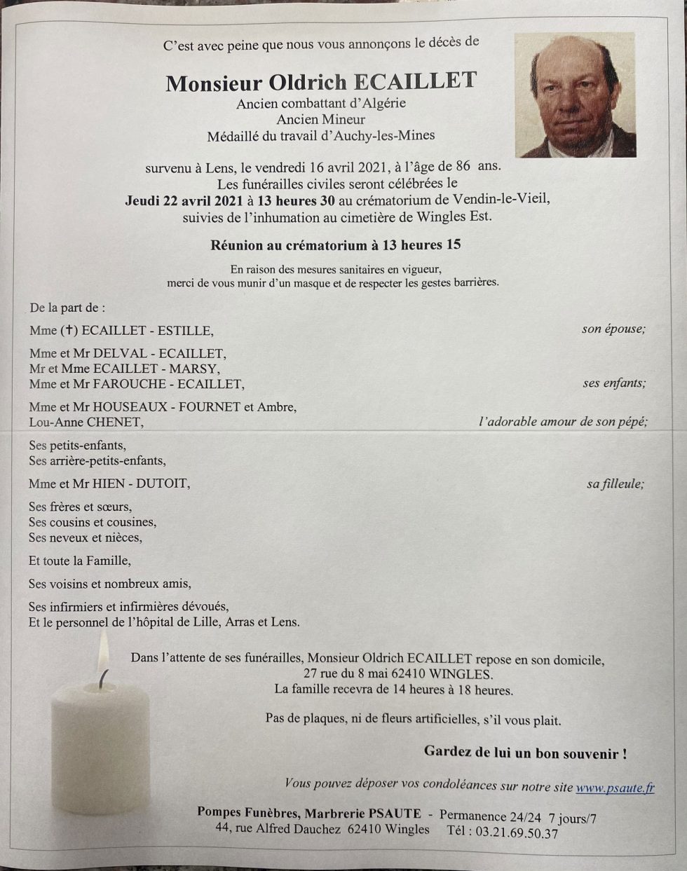 Pompes Funebres Francois Nesles Avis De Deces