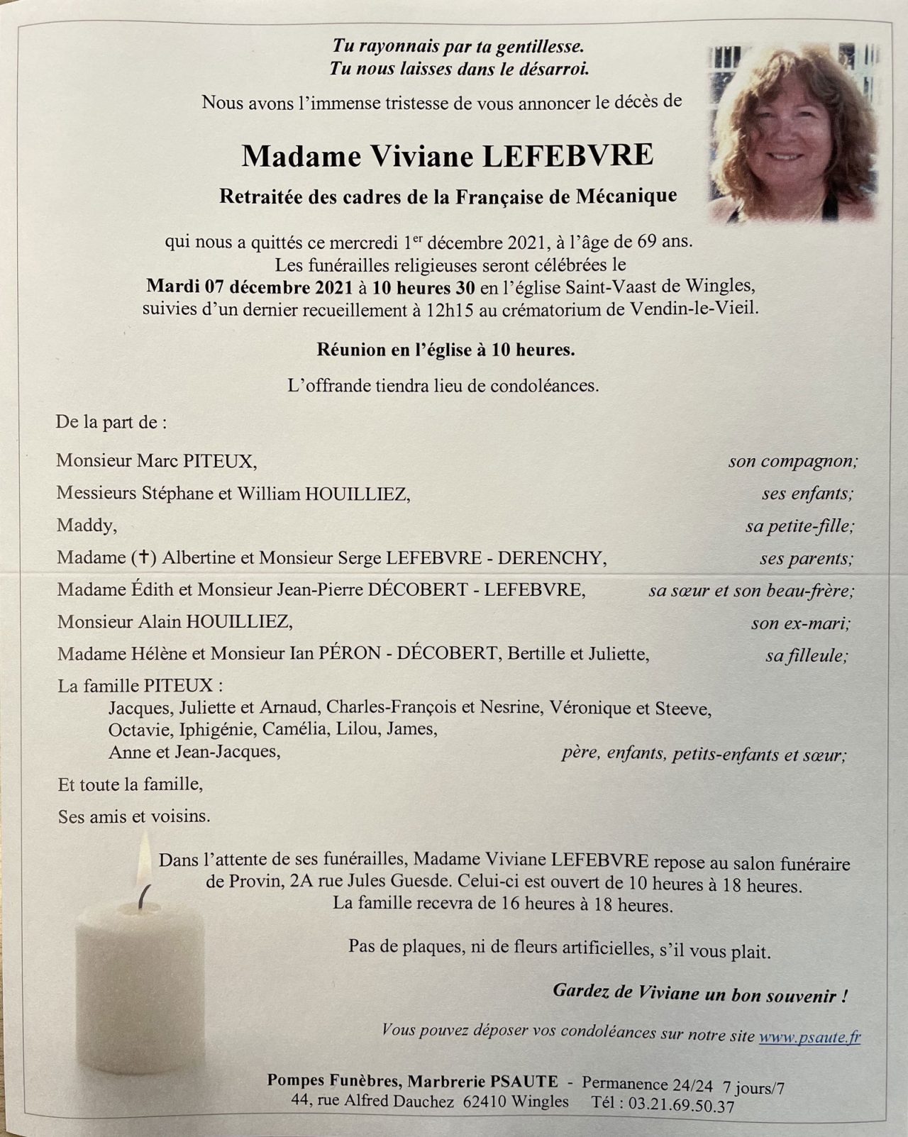 Pompes Funebres Lefebvre Formerie Avis De Deces