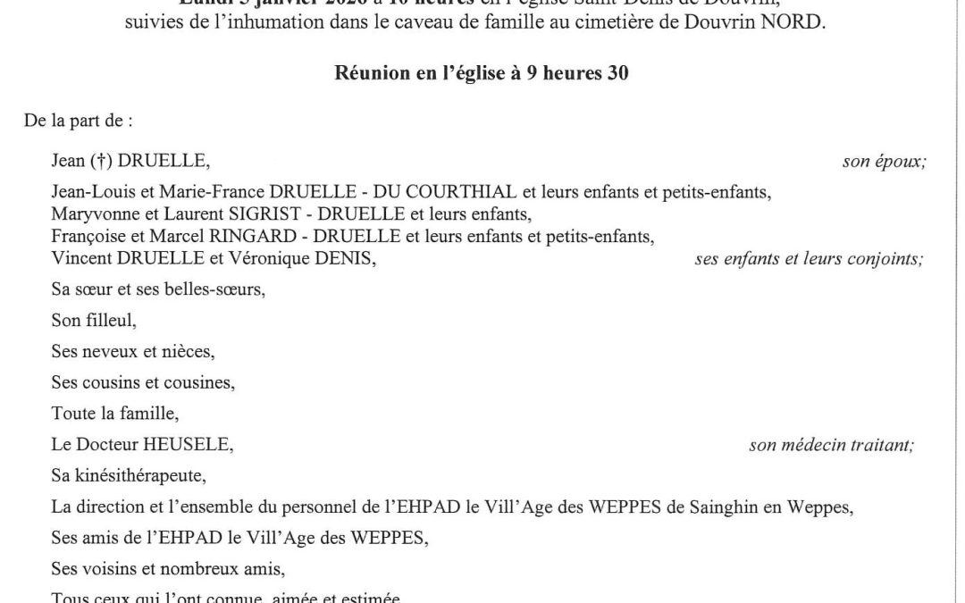 Mme Louise DRUELLE née MASSON dite “Yvonne”