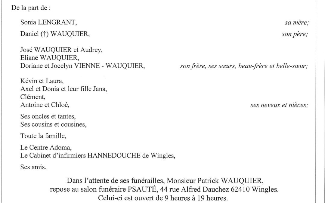 Monsieur Patrick WAUQUIER