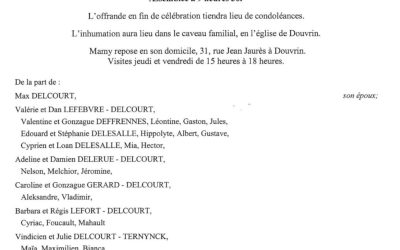 Mamy Delcourt née Marie-Thérèse WAMBERGUE