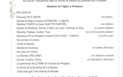 Madame Monique CARON née BETREMIEUX