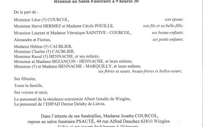 Madame Josette COURCOL née HENNACHE