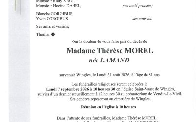 Mme Thérèse MOREL née LAMAND
