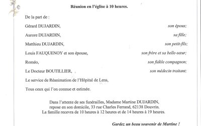 Mme Martine DUJARDIN née FAUQUENOY